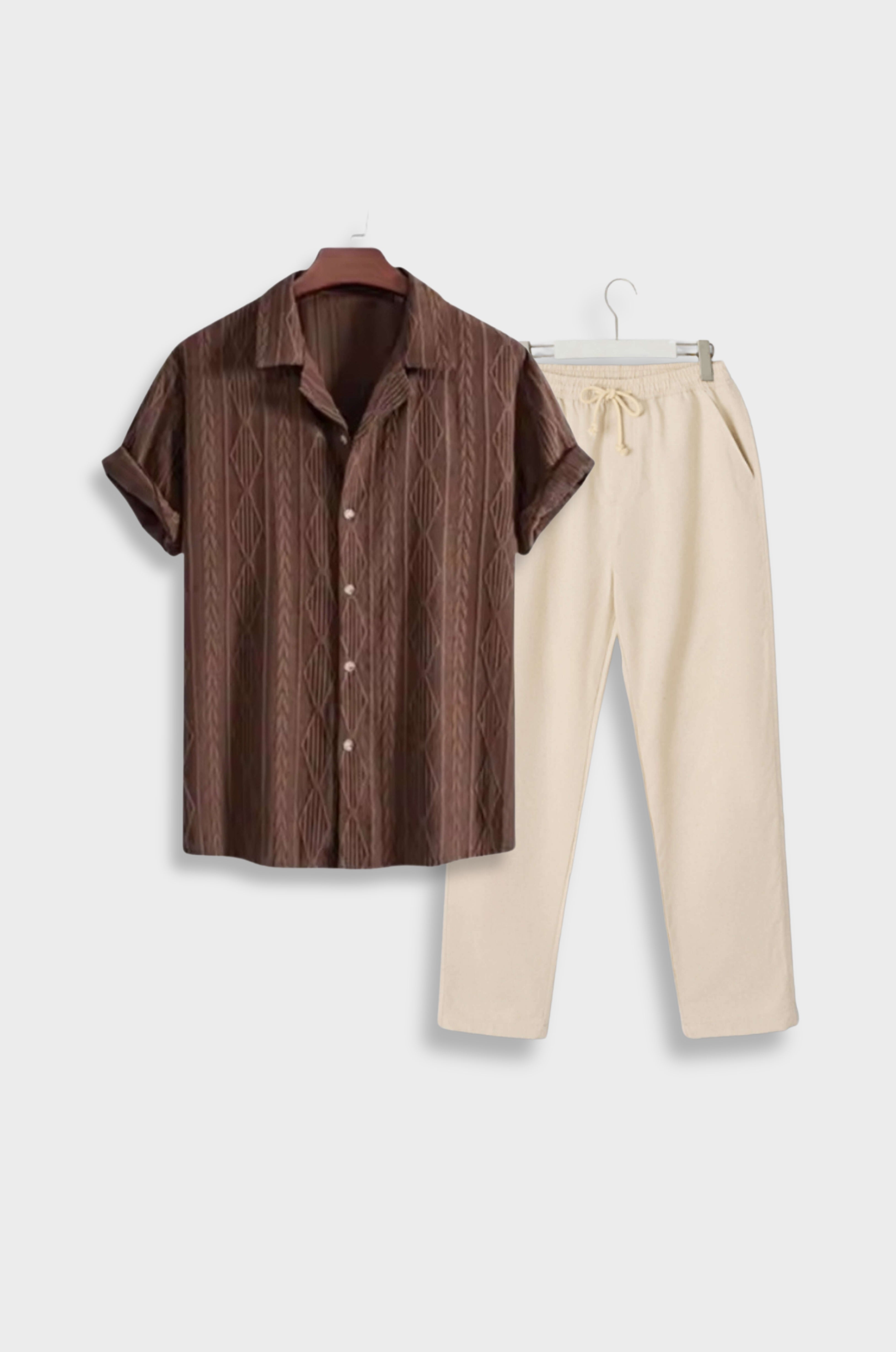 Beige Jacquard Set Palermo